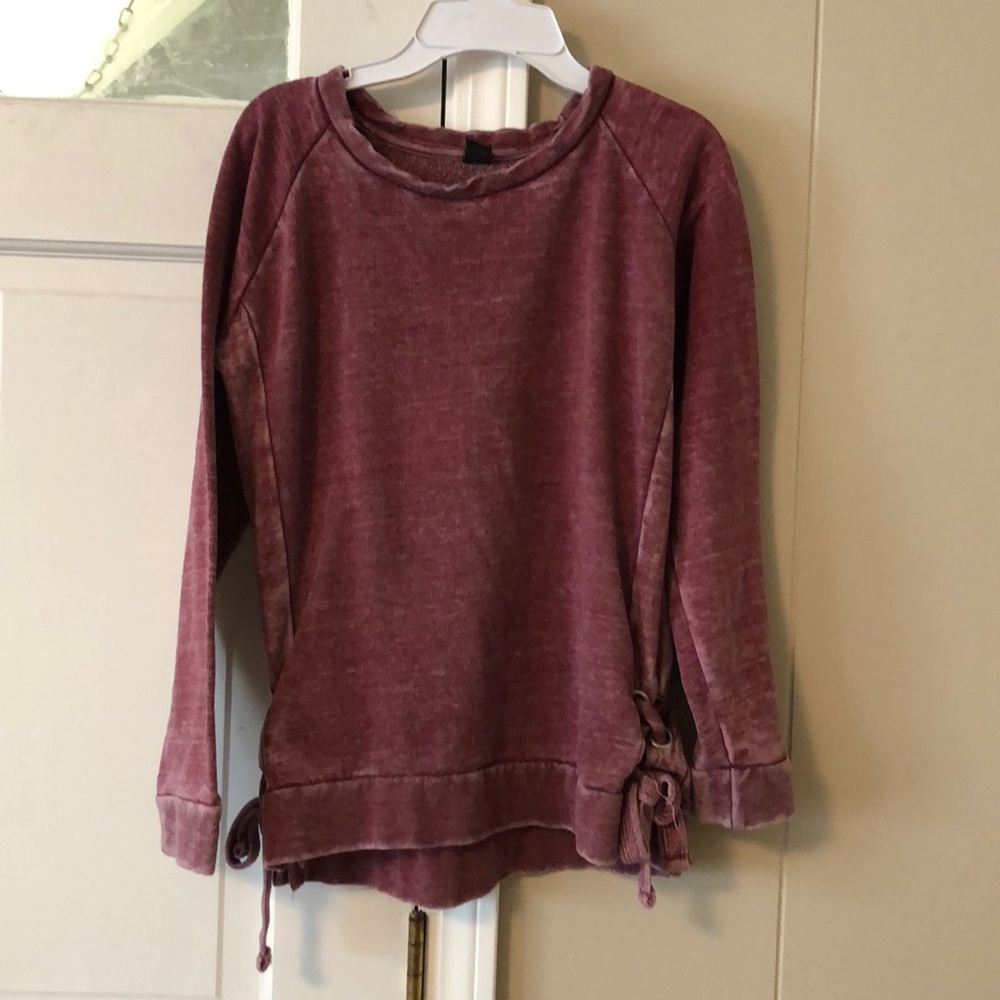 Maroon Sweater with ties on the Sides!!